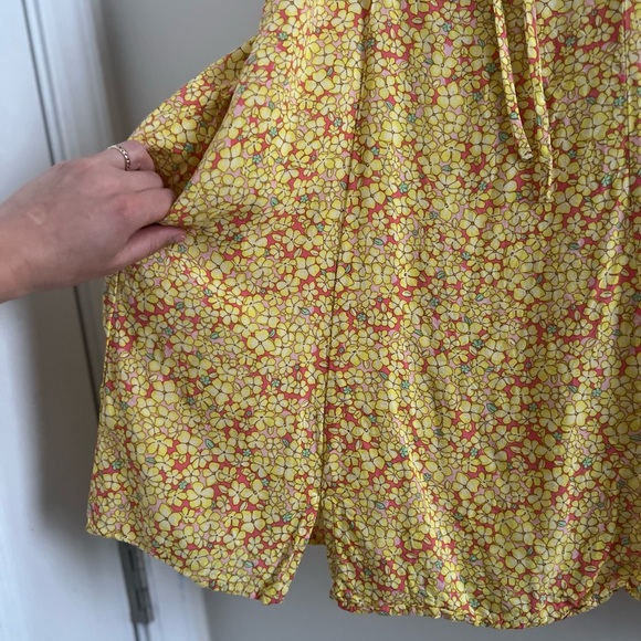 Wild Fable Neon Floral Mini Dress W/ Pockets & slits Sz S (Fits XS) - Picture 4 of 4